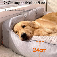 HKM-3555517 Removable and Washable Large Dog Mattress in Elegant Gray and Caramel Coffee Options