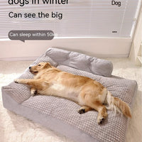 HKM-3555517 Removable and Washable Large Dog Mattress in Elegant Gray and Caramel Coffee Options