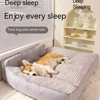 HKM-3555517 Removable and Washable Large Dog Mattress in Elegant Gray and Caramel Coffee Options