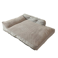 HKM-3555517 Removable and Washable Large Dog Mattress in Elegant Gray and Caramel Coffee Options