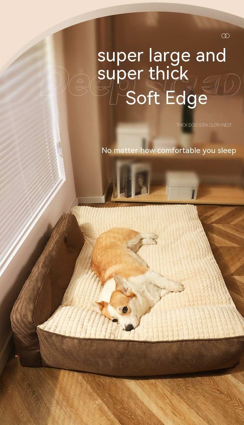 HKM-3555517 Removable and Washable Large Dog Mattress in Elegant Gray and Caramel Coffee Options