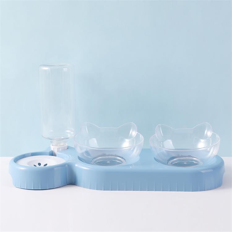 HKM-3555645 Double Pet Feeding Bowl for Cats and Dogs - 500ml Capacity, Durable PP Plastic & ABS, Stylish Colors