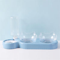 HKM-3555645 Double Pet Feeding Bowl for Cats and Dogs - 500ml Capacity, Durable PP Plastic & ABS, Stylish Colors