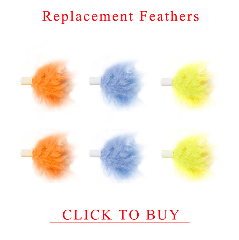 HKM-3556285 Replacement Heads for Smart Electric Self-healing Cat Toy - 6 Pack of Feather Chew Accessories