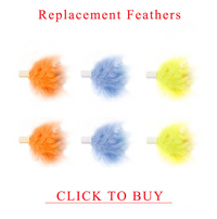 HKM-3556285 Replacement Heads for Smart Electric Self-healing Cat Toy - 6 Pack of Feather Chew Accessories