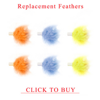 HKM-3556285 Replacement Heads for Smart Electric Self-healing Cat Toy - 6 Pack of Feather Chew Accessories