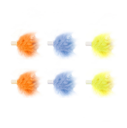 HKM-3556285 Replacement Heads for Smart Electric Self-healing Cat Toy - 6 Pack of Feather Chew Accessories