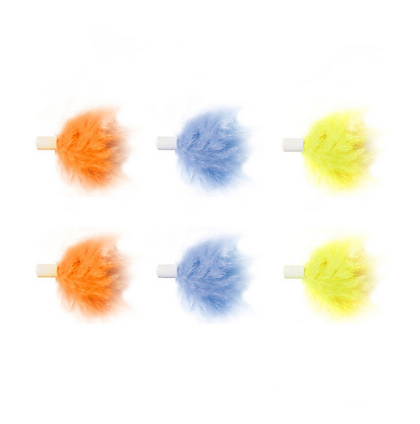 HKM-3556285 Replacement Heads for Smart Electric Self-healing Cat Toy - 6 Pack of Feather Chew Accessories