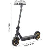 HKM-355667 Foldable 10-Inch Electric Scooter with 500W Motor, 36V 15Ah Battery, 40KM Range, Disc Brakes, Waterproof Design