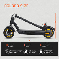 HKM-355667 Foldable 10-Inch Electric Scooter with 500W Motor, 36V 15Ah Battery, 40KM Range, Disc Brakes, Waterproof Design