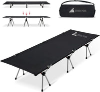 HKM-355667 Heavy Duty Portable Folding Camping Cot for Outdoor Use, Compact and Easy to Set Up Stretchers