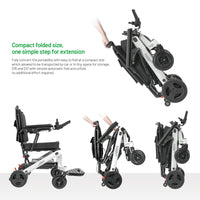 HKM-355667 Lightweight Electric Folding Wheelchair - Portable and Compact Design, Maximum Load 120kg, Speed 6 km/h, Driving Range 20km