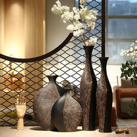 HKM-355731 Elegant Vertical High Floor Vase in Modern Resin Design for Stylish Home Decor