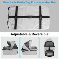 HKM-3557693 Foldable 4-Wheel Pet Stroller with Detachable Carrier Bag and Storage Basket for Dogs and Cats