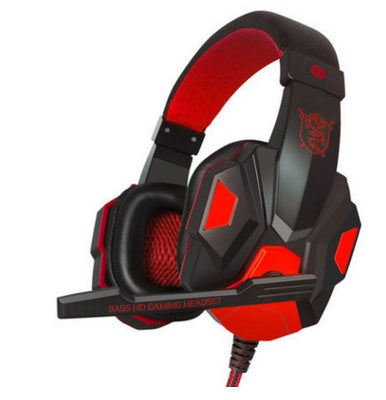 HKM-355859 Gaming Headset with Microphone and LED Lighting - Black and Blue Design