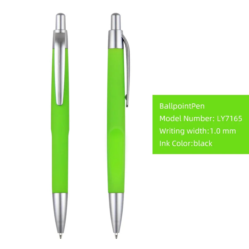 HKM-355923 Custom Plastic Ballpoint Pen with Logo Print - 1.0mm Black Ink, Lightweight Design