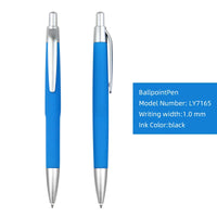 HKM-355923 Custom Plastic Ballpoint Pen with Logo Print - 1.0mm Black Ink, Lightweight Design