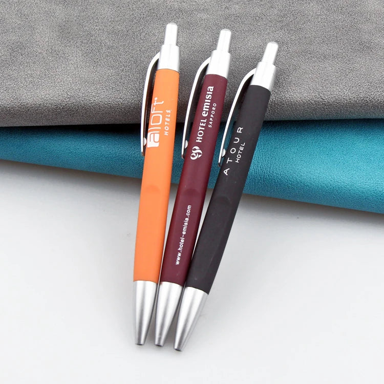 HKM-355923 Custom Plastic Ballpoint Pen with Logo Print - 1.0mm Black Ink, Lightweight Design