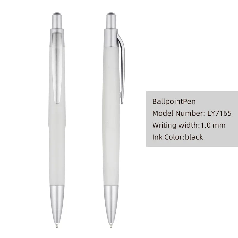 HKM-355923 Custom Plastic Ballpoint Pen with Logo Print - 1.0mm Black Ink, Lightweight Design