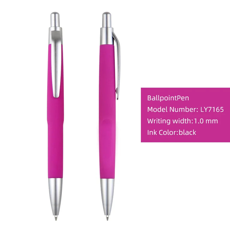 HKM-355923 Custom Plastic Ballpoint Pen with Logo Print - 1.0mm Black Ink, Lightweight Design