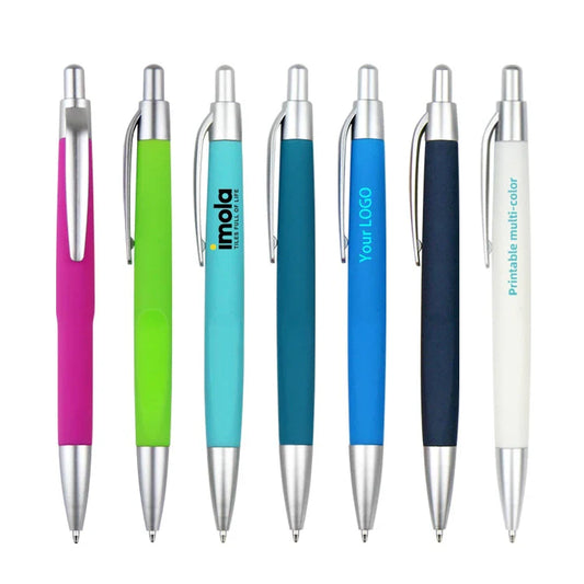 HKM-355923 Custom Plastic Ballpoint Pen with Logo Print - 1.0mm Black Ink, Lightweight Design