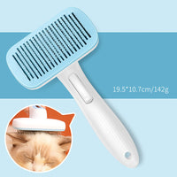 HKM-3559613 Universal Pet Hair Removal Comb for Dogs and Cats with One-Click Cleaning Mechanism - 10.7x19.5cm, 142g