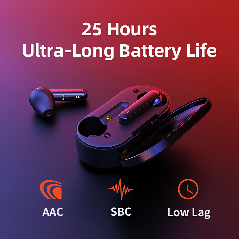 HKM-355987 Wireless Bluetooth Headset with 5-6 Hours Playtime, Dual Microphone Noise Reduction and Charging Case