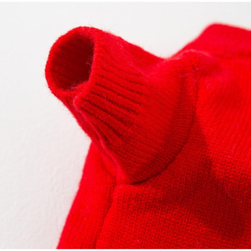 HKM-3559997 Lunar New Year Lion Dance Pet Sweater with 3D Plush Details and Embroidered Accents