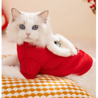 HKM-3559997 Lunar New Year Lion Dance Pet Sweater with 3D Plush Details and Embroidered Accents