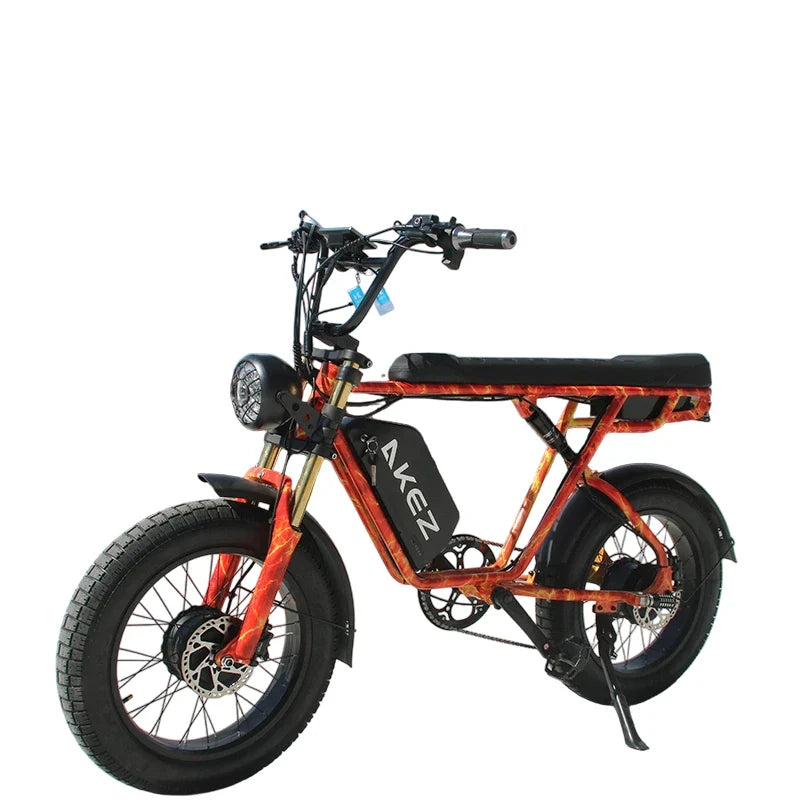 HKM-356115 Dual Motor Fat Tire Electric Bike - 48V 750W Off-Road Commuter with 26Ah Lithium Battery