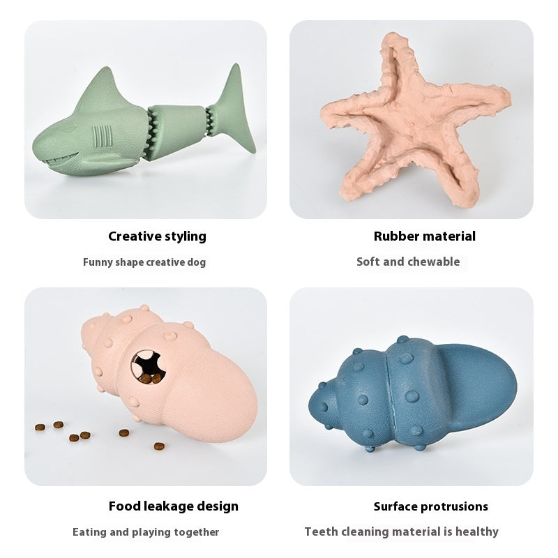 HKM-3562045 Deep Sea Shark Rubber Dog Toy - Colorful Ocean-Themed Pet Chew Toy