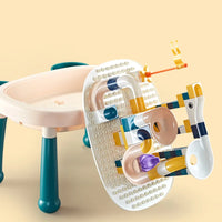 HKM-356435 Double-Sided Building Brick Table with Chairs and Storage for Kids, Educational Play Set