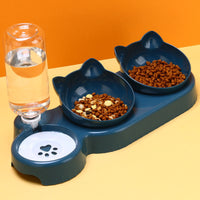 HKM-3564989 Double Bowl Automatic Drinking Station for Pets - Protective Cervical Spine Design in Multiple Colors