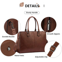 HKM-356499 Women's PU Leather Laptop Tote Bag for 15.6-Inch Laptops - Stylish Office Messenger Handbag