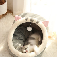 HKM-3565245 Cozy Semi-Enclosed Polar Fleece Cat Nest for Deep Sleep ¨C Available in Multiple Sizes
