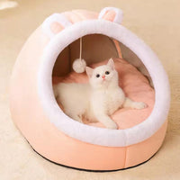HKM-3565245 Cozy Semi-Enclosed Polar Fleece Cat Nest for Deep Sleep ¨C Available in Multiple Sizes
