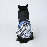 HKM-3565373 Windproof and Rainproof Large Dog Raincoat - Snow Mountain, Red Barrage, Black Barrage - Polyester Shell Jacket