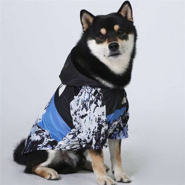 HKM-3565373 Windproof and Rainproof Large Dog Raincoat - Snow Mountain, Red Barrage, Black Barrage - Polyester Shell Jacket