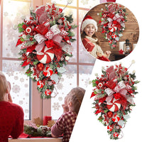 HKM-356563 Artificial Christmas Wreath Garland - Festive Holiday Decoration for Home, Porch, Window, or Door