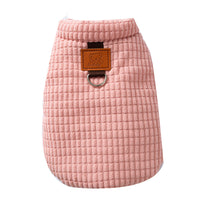 HKM-3565757 Cozy Pink Textured Corduroy Pet Vest for Small and Medium Dogs