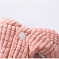 HKM-3565757 Cozy Pink Textured Corduroy Pet Vest for Small and Medium Dogs