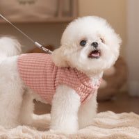 HKM-3565757 Cozy Pink Textured Corduroy Pet Vest for Small and Medium Dogs
