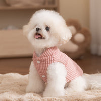 HKM-3565757 Cozy Pink Textured Corduroy Pet Vest for Small and Medium Dogs