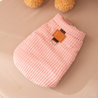 HKM-3565757 Cozy Pink Textured Corduroy Pet Vest for Small and Medium Dogs