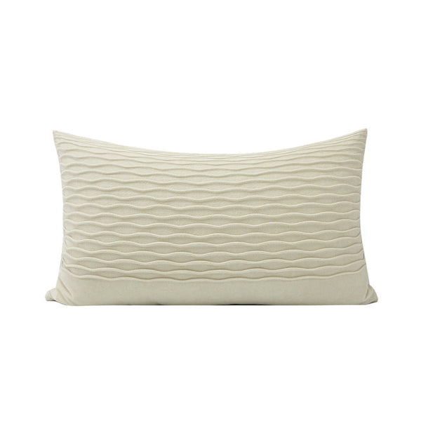 HKM-356627 Beige Wave Pattern Nordic Minimalist Throw Pillow - 35x55cm & 30x50cm Options