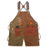 HKM-356819 Eco-Friendly Canvas Cowboy Apron with Custom Logo Options for Gardening, Barista, and Waitress Use