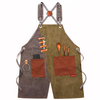 HKM-356819 Eco-Friendly Canvas Cowboy Apron with Custom Logo Options for Gardening, Barista, and Waitress Use