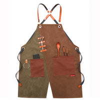 HKM-356819 Eco-Friendly Canvas Cowboy Apron with Custom Logo Options for Gardening, Barista, and Waitress Use