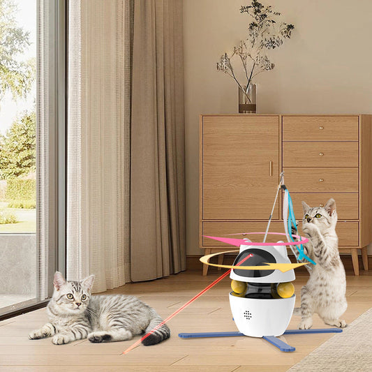HKM-3568445 Interactive Automatic Cat Toy with Elastic Rope for Indoor Kittens