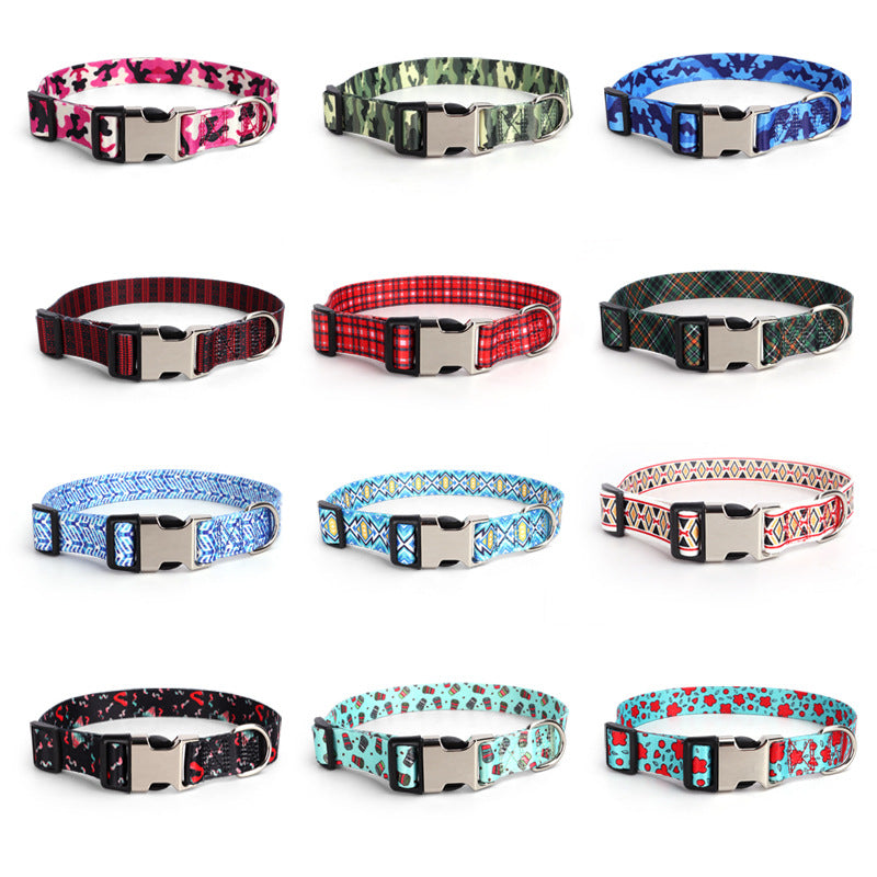 HKM-3568957 Thickened Digital-Print Pet Collar in Various Patterns and Sizes